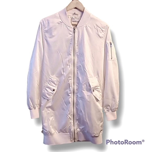 Members Only White Satin 3/4 Length - Picture 1 of 12